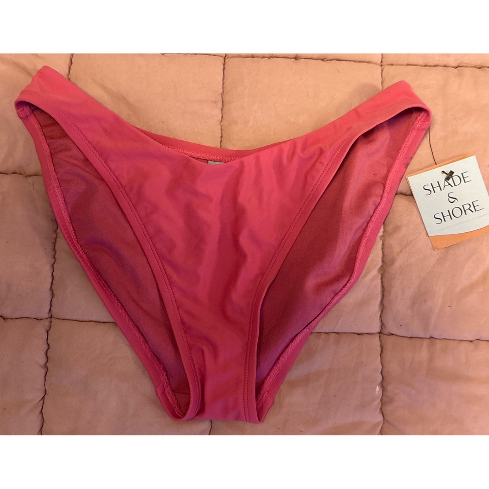 NEW Shade & Shore Women Pink Bikini Bottom Swimsuit, Size M